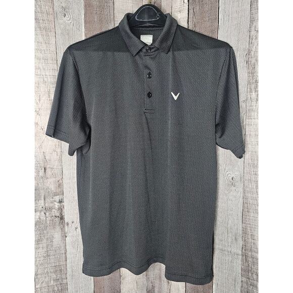 CALLAWAY Opti-Dri Black Golf Short Sleeve Polo SHIRT Men's size Medium - Picture 1 of 6